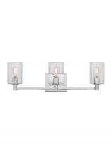 Visual Comfort & Co. Studio Collection 4464203-05 - Fullton modern 3-light indoor dimmable bath vanity wall sconce in chrome finish