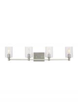 Visual Comfort & Co. Studio Collection 4464204-962 - Fullton modern 4-light indoor dimmable bath vanity wall sconce in brushed nickel finish