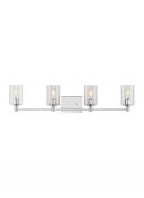Visual Comfort & Co. Studio Collection 4464204EN-05 - Fullton modern 4-light LED indoor dimmable bath vanity wall sconce in chrome finish