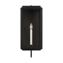 Visual Comfort & Co. Studio Collection LO1011TXB - Edgar traditional outdoor large 1-light wall lantern in a textured black finish with clear glass pan